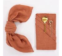 Paño de servilleta, 6 Piezas de Gasa for decoración Bodas, Uso Diario, manteles Mesa, servilletas navideñas con diseño Pueblo(Orange)