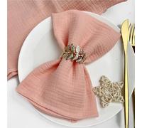 Paño de servilleta, 8 servilletas Gruesas de Gasa y algodón, Grandes, Ideales for Decorar mesas en Fiestas, cenas, Baby Showers Bodas(Peach)