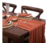 Paño de servilleta, Camino de Mesa Gasa algodón for Bodas, servilletas con Textura Rugosa, Ideales for Regalo o decoración Cocina(Orange)