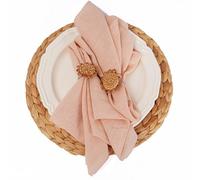 Paño de servilleta, Juego de 6 paños Cocina Reutilizables Tela for Bodas, Uso Diario, decoración Mesa y Fiestas navideñas(Apricot)