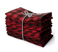 Paño de servilleta, Juego de 8 manteles Individuales navideños a Cuadros Escoceses for Decorar la Mesa Cocina y el hogar en un Ambiente Festivo(Red a)