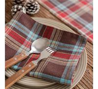 Paño de servilleta, Juego de 8 manteles Individuales navideños a Cuadros Escoceses for Decorar la Mesa Cocina y el hogar en un Ambiente Festivo(Brown)