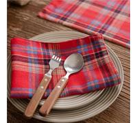 Paño de servilleta, Juego de 8 manteles Individuales navideños a Cuadros Escoceses for Decorar la Mesa Cocina y el hogar en un Ambiente Festivo(Red C)