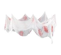 Paño ensangrentado para Halloween, Paño ensangrentado y espeluznante, Tela de accesorios con huellas de manos ensangrentadas de Halloween, Grandes decoraciones de sangre de Halloween para interiores y
