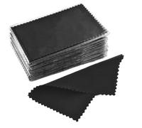 Pano Pulir Plata 50 Uds. Paño de limpieza for pulir plata, paño suave for collares, anillos, Herramientas joyería(10x6.3 Black)