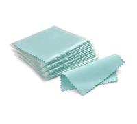 Pano Pulir Plata 50 Uds. Paño de limpieza plata esterlina, paño pulido, joyería oro y, toallita suave empaquetada individualmente(8x8cm-Sea Blue)