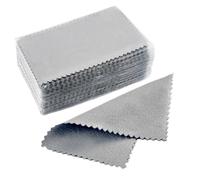 Pano Pulir Plata 50 Uds. Paño de limpieza plata esterlina, paño pulido, joyería oro y, toallita suave empaquetada individualmente(10x6.3cm-Gray)