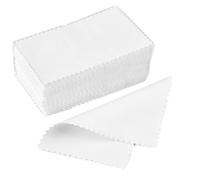 Pano Pulir Plata 50 Uds. Paño de limpieza plata esterlina, paño pulido, joyería oro y, toallita suave empaquetada individualmente(10x6.3cm-White)