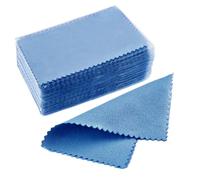 Pano Pulir Plata Paño for pulir plata, limpieza de joyas, antideslustre, paño suave reutilizable, herramientas for mantener brillantes las(10x6.5 Blue 50Pcs)