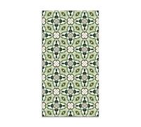 Panorama Alfombra Vinílica Cocina Baño - Modelo Baldosín Oriental Caleidoscopio Verde 60x110 cm - Varios tamaños - Decoración Hogar
