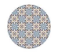 Panorama Alfombra Vinílica Cocina Baño - Modelo Redonda Azulejo Oriental Azul 150x150 cm - Varios tamaños - Decoración Hogar