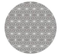 Panorama Alfombra Vinílica Cocina Baño - Modelo Redonda Líneas Estrellas Gris 190x190 cm - Varios tamaños - Decoración Hogar