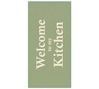 Panorama Alfombra Vinílica Cocina - Modelo Bienvenido a mi Cocina Verde 40x80 cm - Varios tamaños - Decoración Hogar