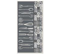 Panorama Alfombra Vinílica Cocina - Modelo Utensilios Cocina Gris 40x80 cm - Varios tamaños - Decoración Hogar
