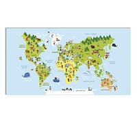 Panorama Alfombra Vinílica Mapamundi Infantil 120x160 cm - Alfombra Infantil Vinilo - Alfombra Salón Antideslizante, Antihongos e Ignífuga - Alfombras Grandes - Alfombras PVC