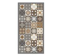 Panorama Alfombra Vinílica - Modelo Baldosa Hidráulica Color Naranja 300x200 cm - Varios tamaños - Decoración Hogar, Cocina y Salón