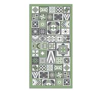 Panorama Alfombra Vinílica - Modelo Estilo Hidráulica Color Verde 40x80 cm - Varios tamaños - Decoración Hogar, Cocina y Salón