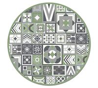 Panorama Alfombra Vinílica - Modelo Verde Estilo Hidráulico Redonda 150x150 cm - Varios tamaños - Decoración Hogar, Cocina y Salón