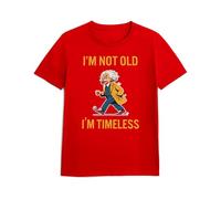 Panorama Camiseta de Manga Corta - Einstein I'm Not Old I'm Timeless - Talla S Color Rojo - 100% Algodón - Regalo para Abuelos - Regalos Originales - Camisetas Graciosas - Ropa Unisex