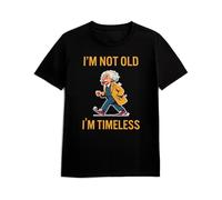 Panorama Camiseta de Manga Corta - Einstein I'm Not Old I'm Timeless - Talla XL Color Negro - 100% Algodón - Regalo para Abuelos - Regalos Originales - Camisetas Graciosas - Ropa Unisex