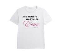 Panorama Camiseta de Manga Corta - Estoy hasta el *** - 100% Algodón - Regalos Originales para Mujer - Camisetas Graciosas - Regalo Divertido