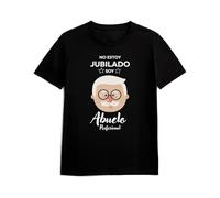 Panorama Camiseta de Manga Corta - No Estoy Jubilado Soy Abuelo Profesional - Talla L Color Negro - 100% Algodón - Regalos Originales para Hombre - Camisetas Graciosas Jubilados - Ropa Unisex