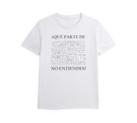 Panorama Camiseta de Manga Corta - Que Partes de no Entiendes - Talla L Color Blanco - 100% Algodón - Regalos Originales - Camisetas Graciosas - Ropa Unisex para Hombre y Mujer - Regalo Divertido