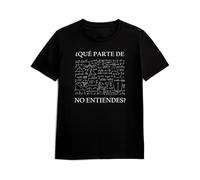 Panorama Camiseta de Manga Corta - Que Partes de no Entiendes - Talla L Color Negro - 100% Algodón - Regalos Originales - Camisetas Graciosas - Ropa Unisex para Hombre y Mujer - Regalo Divertido
