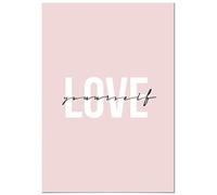 Panorama Cuadro de Aluminio Love Yourself 30x21cm - Impreso en Dibond Blanco - Decoración Moderna para Salón y Dormitorio
