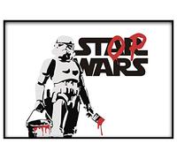 Panorama Cuadro Enmarcado Stop Wars 70x50cm - Impreso en Papel Rígido - Incluye Marco - Decoración Salón - Póster Decorativos para Dormitorio y Salón