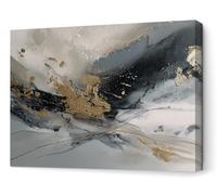 Panorama Cuadros Decoración Salón Modernos - Abstracto Dorado 60x40 cm - Bastidor de Madera - Lienzos Decorativos para colgar en Pared - Regalos Originales para Dormitorios, Cocina, Habitación