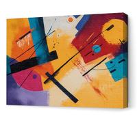 Panorama Cuadros Decoración Salón Modernos - Abstracto Kandinsky 100x70 cm - Bastidor de Madera - Lienzos Decorativos para colgar en Pared - Regalos Originales para Dormitorios, Cocina, Habitación
