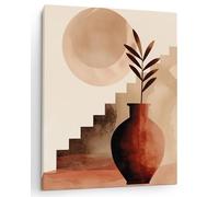 Panorama Cuadros Decoración Salón Modernos - Abstracto Planta 60x90 cm - Bastidor de Madera - Lienzos Decorativos para colgar en Pared - Regalos Originales para Dormitorios, Cocina, Habitación