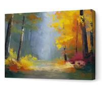 Panorama Cuadros Decoración Salón Modernos - Paisaje Bosque 50x35 cm - Bastidor de Madera - Lienzos Decorativos para colgar en Pared - Regalos Originales para Dormitorios, Cocina, Habitación