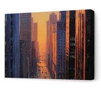 Panorama Cuadros Decoración Salón Modernos - Paisaje Ciudad 70x50 cm - Bastidor de Madera - Lienzos Decorativos para colgar en Pared - Regalos Originales para Dormitorios, Cocina, Habitación