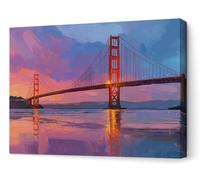 Panorama Cuadros Decoración Salón Modernos - Paisaje Puente 70x50 cm - Papel Póster 250 gr - Láminas Decorativas Pared - Posters para Dormitorio, Habitación, Cocina - Regalos Originales