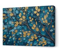 Panorama Cuadros Decoración Salón Modernos - Rama Azul 100x70 cm - Papel Póster 250 gr - Láminas Decorativas Pared - Posters para Dormitorio, Habitación, Cocina - Regalos Originales