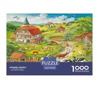 Panorama de Granja Pastoral 1000 Piezas De Rompecabezas para Adultos, Rompecabezas Pastoral Curación Natural Adultos, Juego Didáctico Productos Lúdicos Creativos 70x50cm/1000pcs