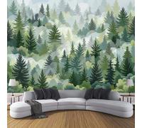 Panorama de plantas Ilustración de un bosque de pinos 3D Silk Wall Mural Foto Wallpaper, Premium Art Print Decoración para Sala de Estar, Dormitorio Infantil y Interiores del Hogar - 250x175cm
