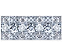 Panorama Frente de Cocina Adhesivo - Modelo Hidráulico Azul 60x200 cm - Vinilo Protector de Pared para Salpicaduras - Cenefa Decorativa Resistente al Calor y Agua