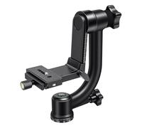 Panorama Gimbal - Cabezal de trípode profesional de 360°, capacidad de carga de 20 kg, cabezal de cardán con placa de liberación rápida de 13 cm, para mini cámaras, teleobjetivos, cámaras DSLR