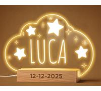 Panorama Lámpara Personalizada 22x15 cm - Modelo Nombre - Regalos Originales para un Bebé - Luz Nocturna Infantil - Lamparas de Mesita de Noche Recién Nacido