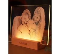 Panorama Lámpara Personalizada con Foto 22x15 cm - Comunion Regalo Boda - Lámpara Led Personalizada - Lámparas de Mesita de Noche - Regalos Personalizados con tu Foto - Cuadro Personalizado Luminoso