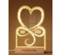 Panorama Lámpara Personalizada - Corazón e Infinito - 15x22 cm - Luz LED Nocturna ideal para la Mesita Noche - Regalos Originales para Hombre, Mujer, Parejas en San Valentín o Aniversario.