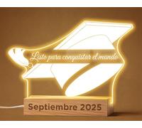 Panorama Lámpara Personalizada de Graduación Birrete - Placas Decorativas con tu Foto - Luz Nocturna LED de Mesita de Noche - Regalos Originales para Niños Fin de Curso, Colegio