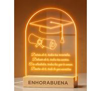 Panorama Lámpara Personalizada para Celebrar la Graduación - Placas Decorativas con tu Foto - Luz Nocturna LED de Mesita de Noche - Regalos Originales para Niños Fin de Curso, Colegio