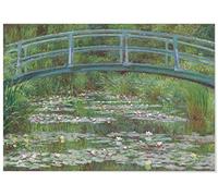 Panorama Lienzo Claude Monet El Puente Japonés 70x50 cm - Bastidor Incluido - Cuadros Decorativos para Salón - Decoración Moderna