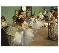 Panorama Lienzo Edgar Degas La Clase de Danza 35x50 cm - Bastidor Incluido - Cuadros Decorativos para Salón - Decoración Moderna