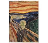 Panorama Lienzo Edvard Munch El Grito 50x70 cm - Bastidor Incluido - Cuadros Decorativos para Salón - Decoración Moderna