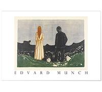 Panorama Lienzo Edvard Munch Solitarios 30x21 cm - Bastidor Incluido - Cuadros Decorativos para Salón - Decoración Moderna